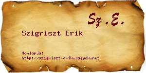 Szigriszt Erik névjegykártya