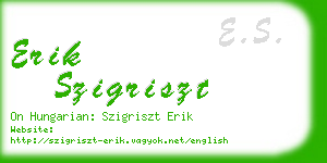 erik szigriszt business card